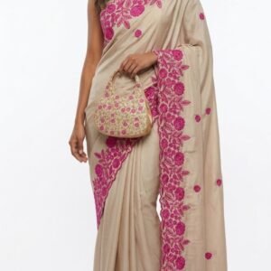 soft beige saree