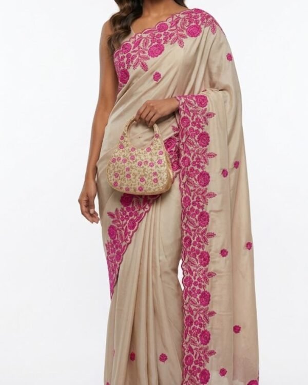 Home soft beige saree
