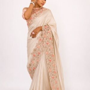 ivory cream saree