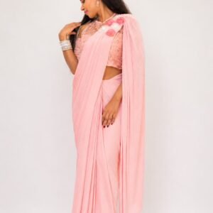 soft blush saree