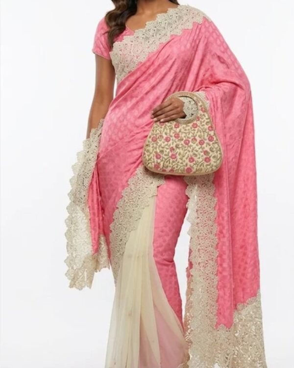 Home rose pink designer saree